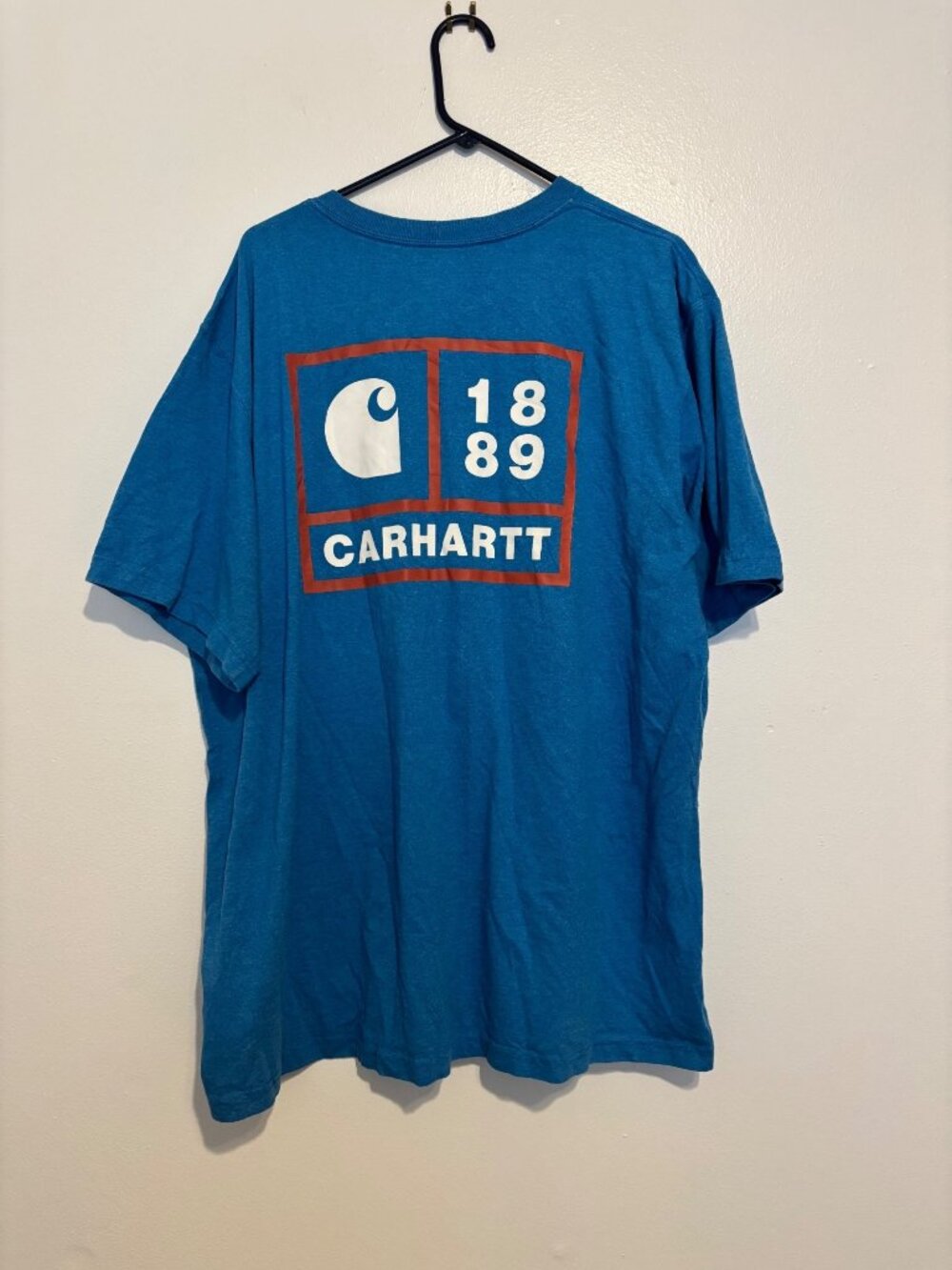 Carhartt 1889 Graphic Pocket T-Shirt 2XL Blue Relaxed Fit Workwear - Picture 3 of 3